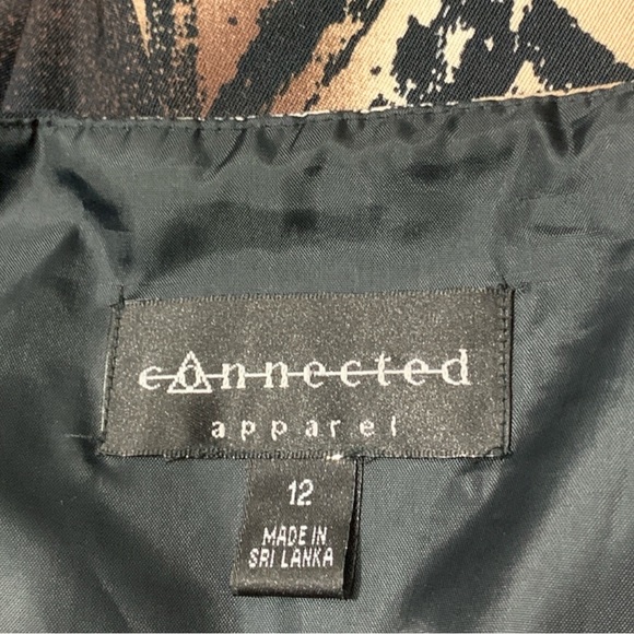 CONNECTED APPAREL Brown and Beige Sleeveless Dress Size 12 - Picture 15 of 15